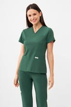 Medizinischer Damen Kasack Uniformix, Super Flex 4000-Hunter green
