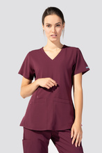 Medizinische Damen Kasack Med Couture PERFORMANCE ENERGY STRETCH 8579-WINE 