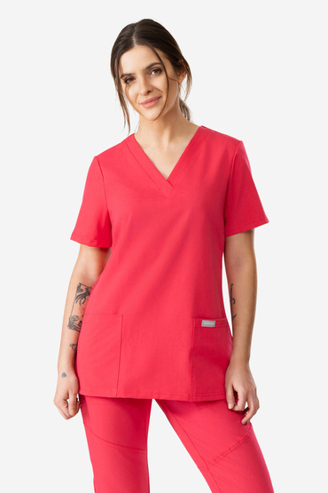 Medizinischer Damen Schlupfkasack, Uniformix Beauty, B1001, rot.