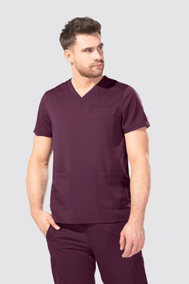 Medizinischer Herren Kasack Med Couture Rothwear, 7477--WINE