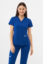 Medizinischer Damen Kasack Uniformix, Super Flex 4000-Royal Blue