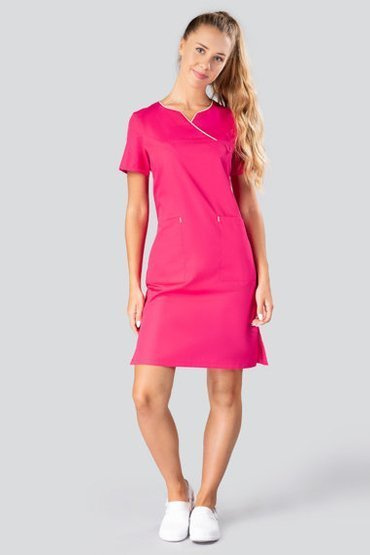 Medizinisches Kleid Select, amaranth Besatz lemon. SE2007B